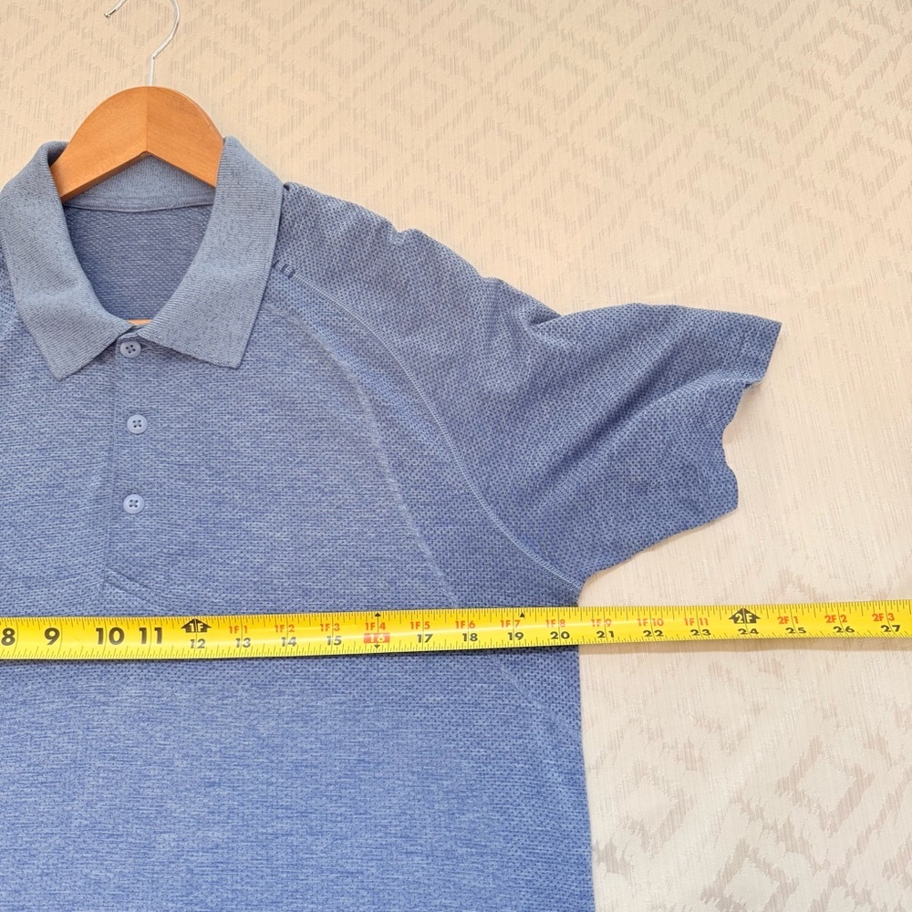 Lululemon Men’s Metal Vent Tech Polo Shirt Blue Size Large - Picture 5 of 6
